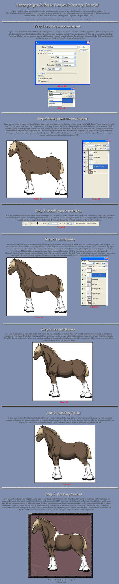 Basic Horse Colouring Tutorial by horsegirljess