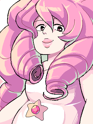 Steven Universe series, Rose Quartz! She is so beautiful that I understand why she is so popular in the show