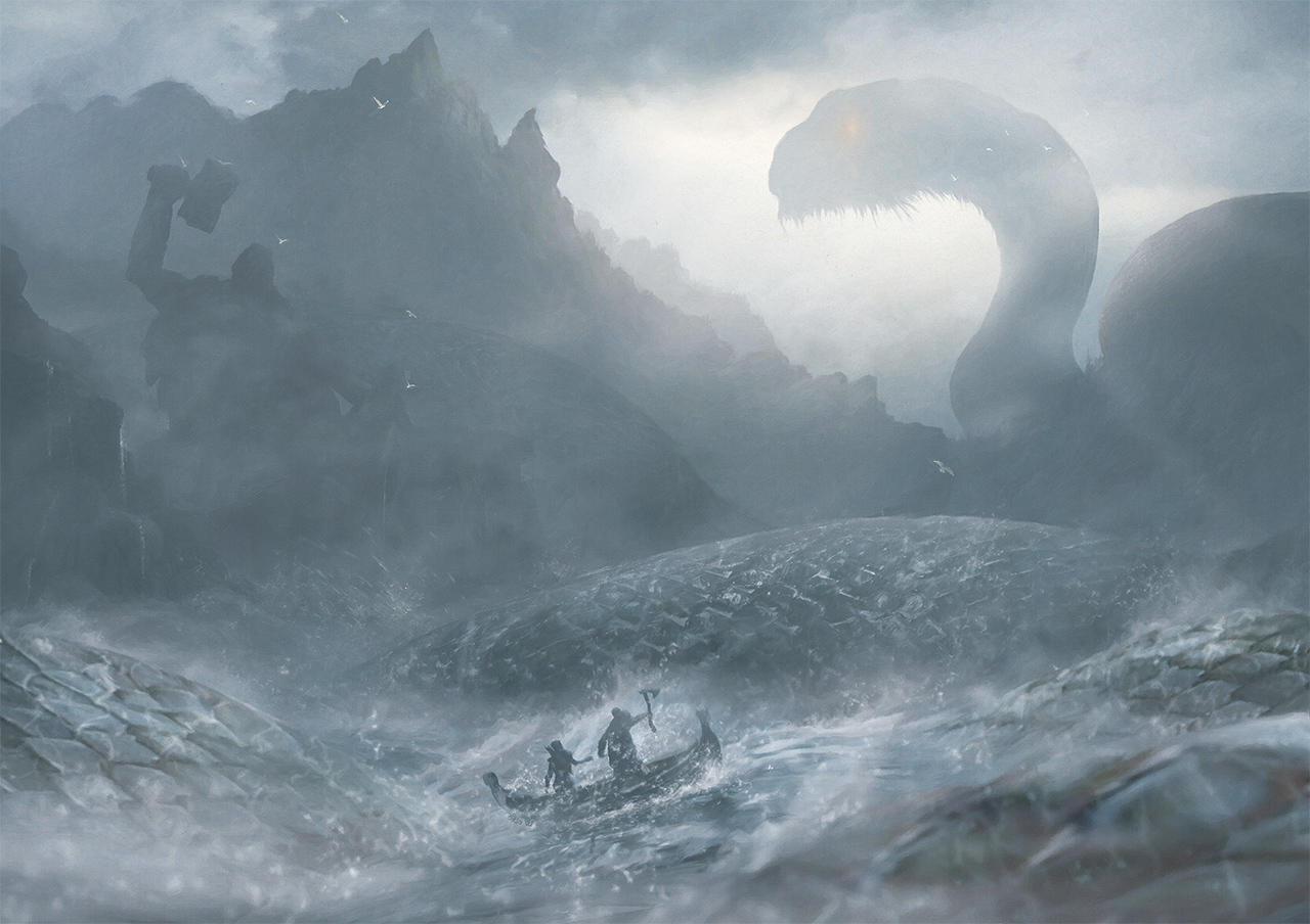 Meeting The World Serpent by Orioto