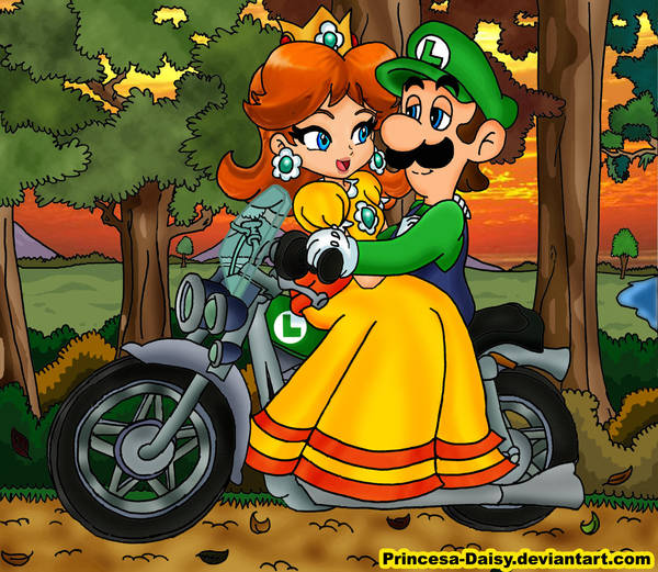Luigi and Daisy - Sunset ride by Princesa-Daisy