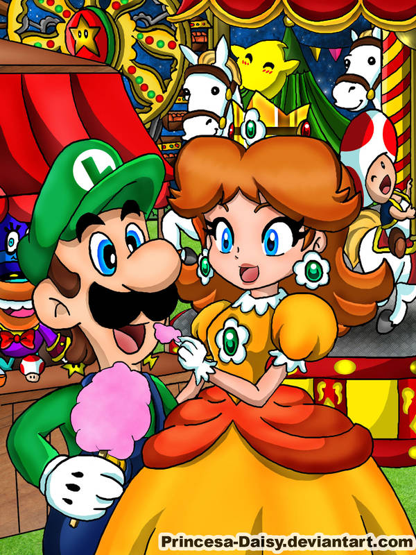 Luigi and Daisy - Night festival by Princesa-Daisy