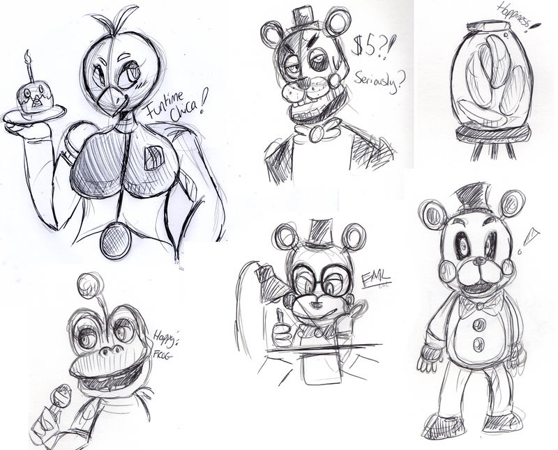 FNAF 6 Sketchdump by PoneBooth on DeviantArt