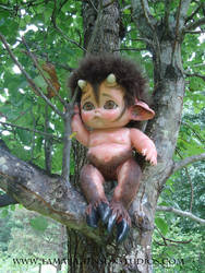 Baby Satyr Climbs a Tree by briescha