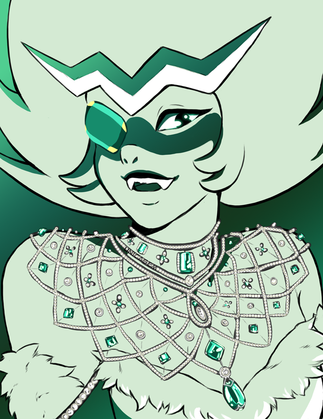 Yet another fanart of Emerald  WEARING EMERALDS AND DIAMONDS... en.vogue.fr/jewelry/jewelry-co… Don't repost on tumblr please! Reblog from -> unicagem.tumblr.com/post/16481&hell...