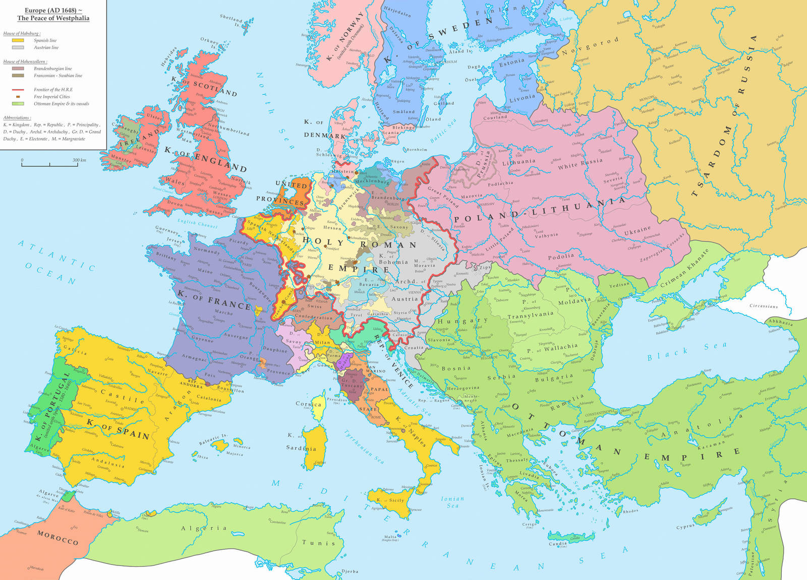 Europe (AD 1648) ~ The Peace of Westphalia by Undevicesimus