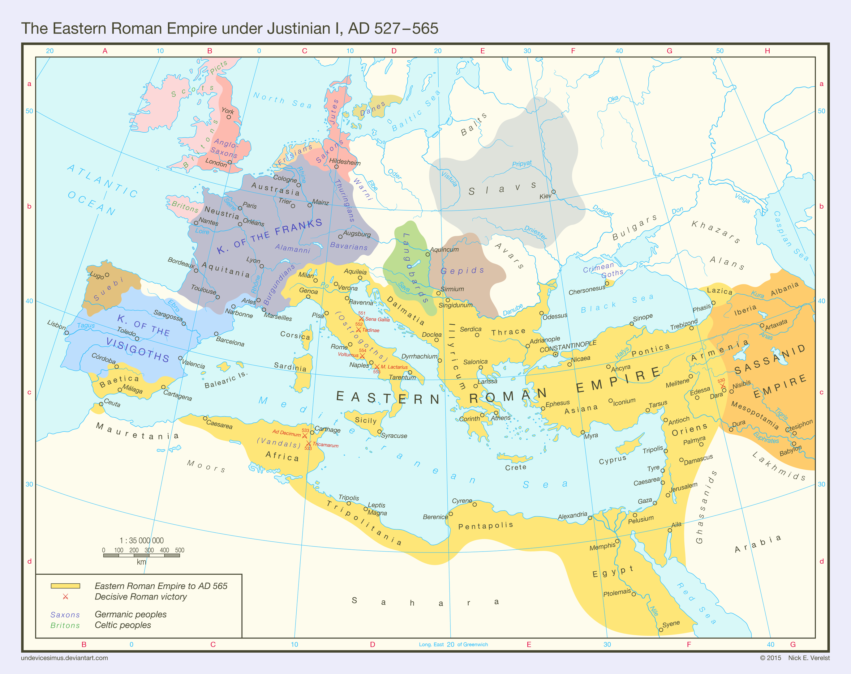 The Eastern Roman Empire, AD 527 - 565 by Undevicesimus