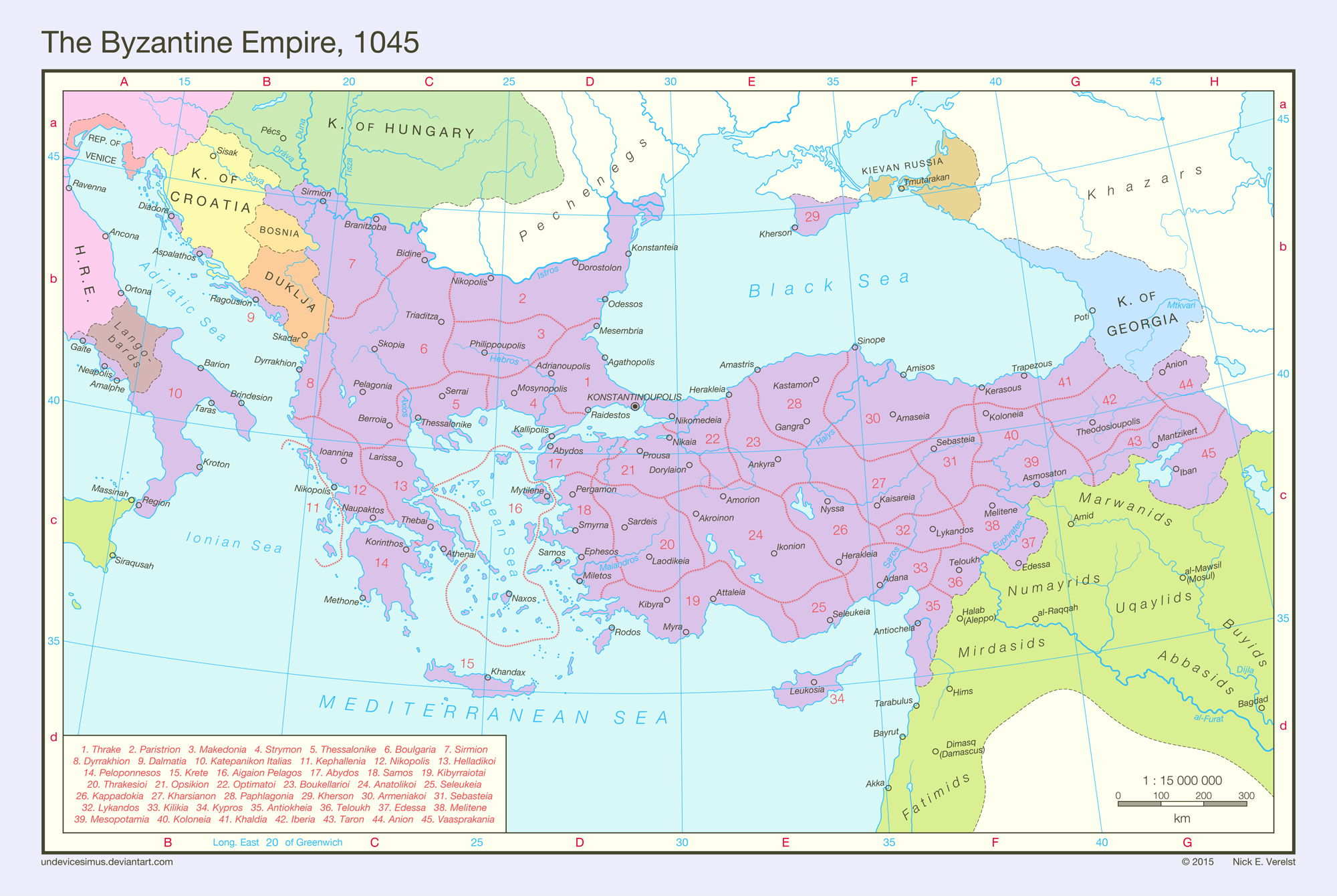 The Byzantine Empire, 1045 by Undevicesimus