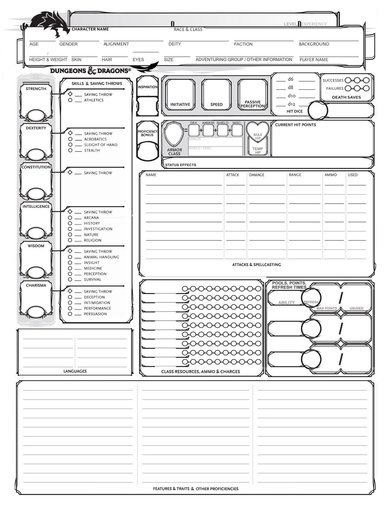5th ed dnd character sheet revision p1 of 2 by starbuckstudios on