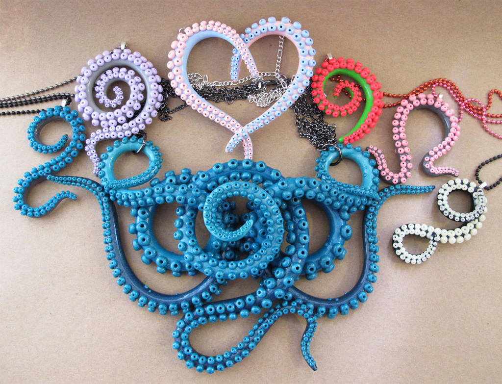 Tentacle necklace bunch by KTOctopus