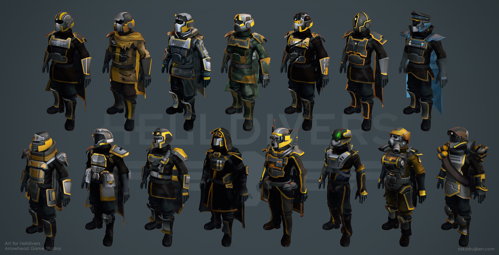 Helldivers - Armors Overview by OskarKuijken