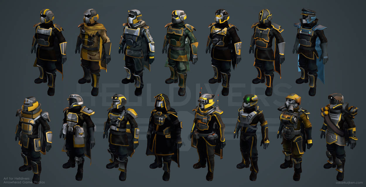 Helldivers - Armors Overview by OskarKuijken
