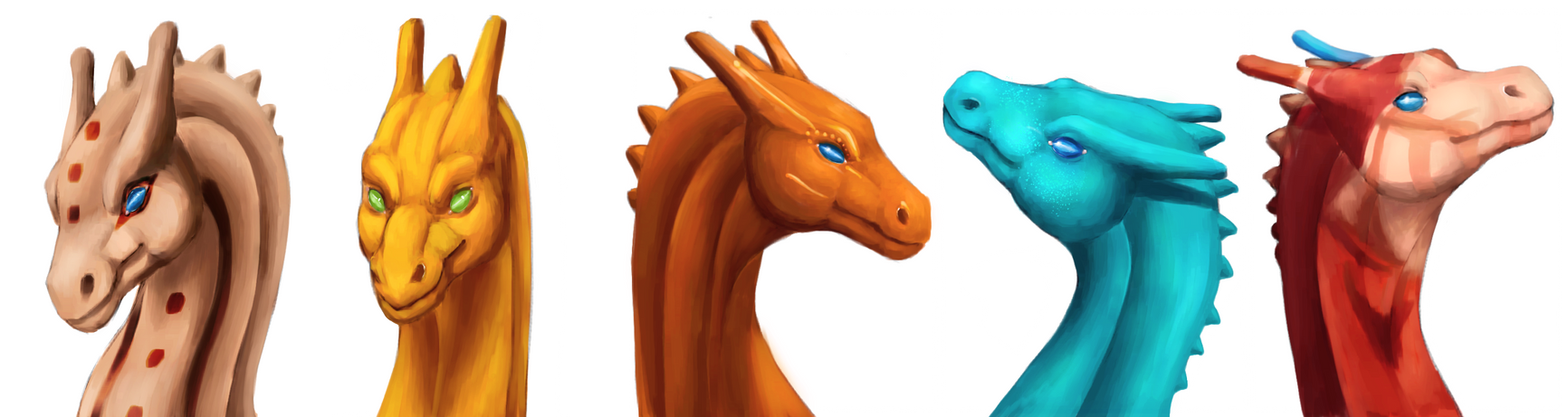 Pernese Dragon Headshots by dragonofdivinewind Pernese Dragon Headshots by dragonofdivinewind