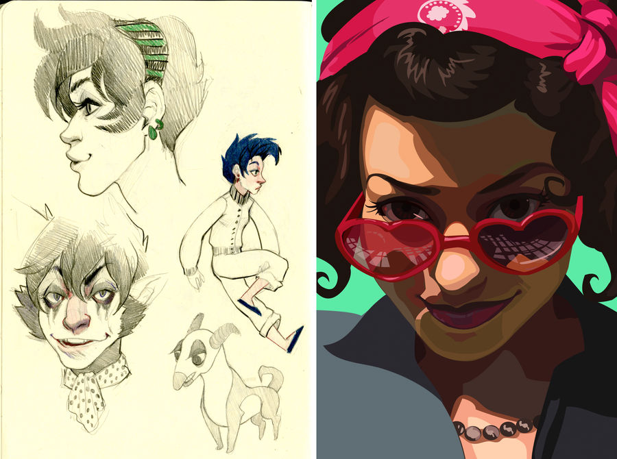 Sketch book and school work by Leerer-Raum