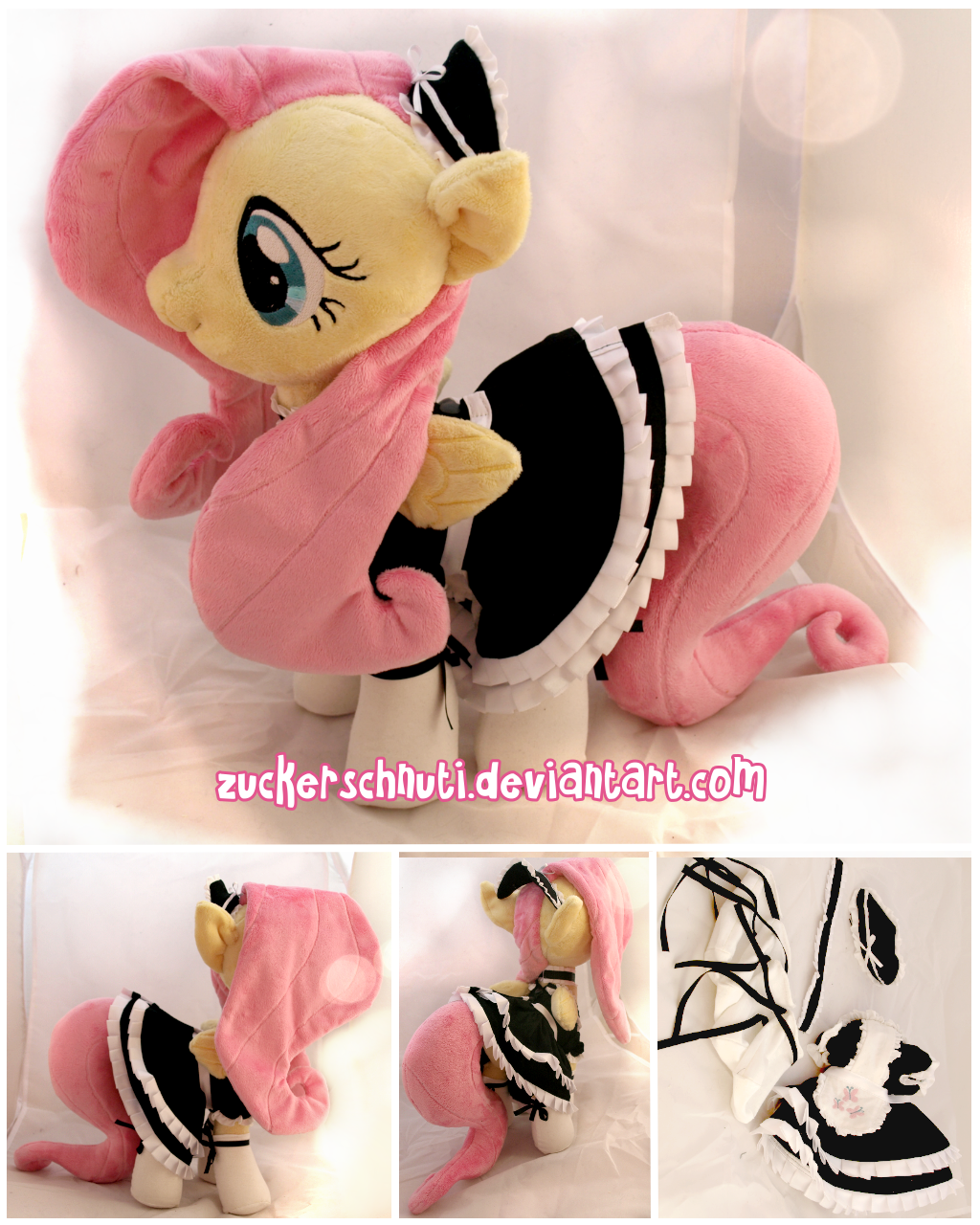 Fluttershy with removable maid dress by zuckerschnuti
