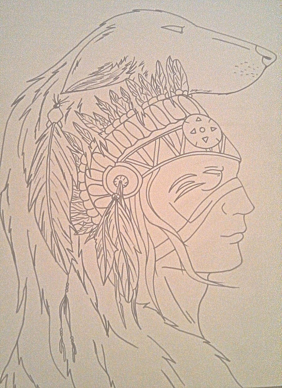 Indian Wolf Headdress Tattoo By Niawolf15 On Deviantart