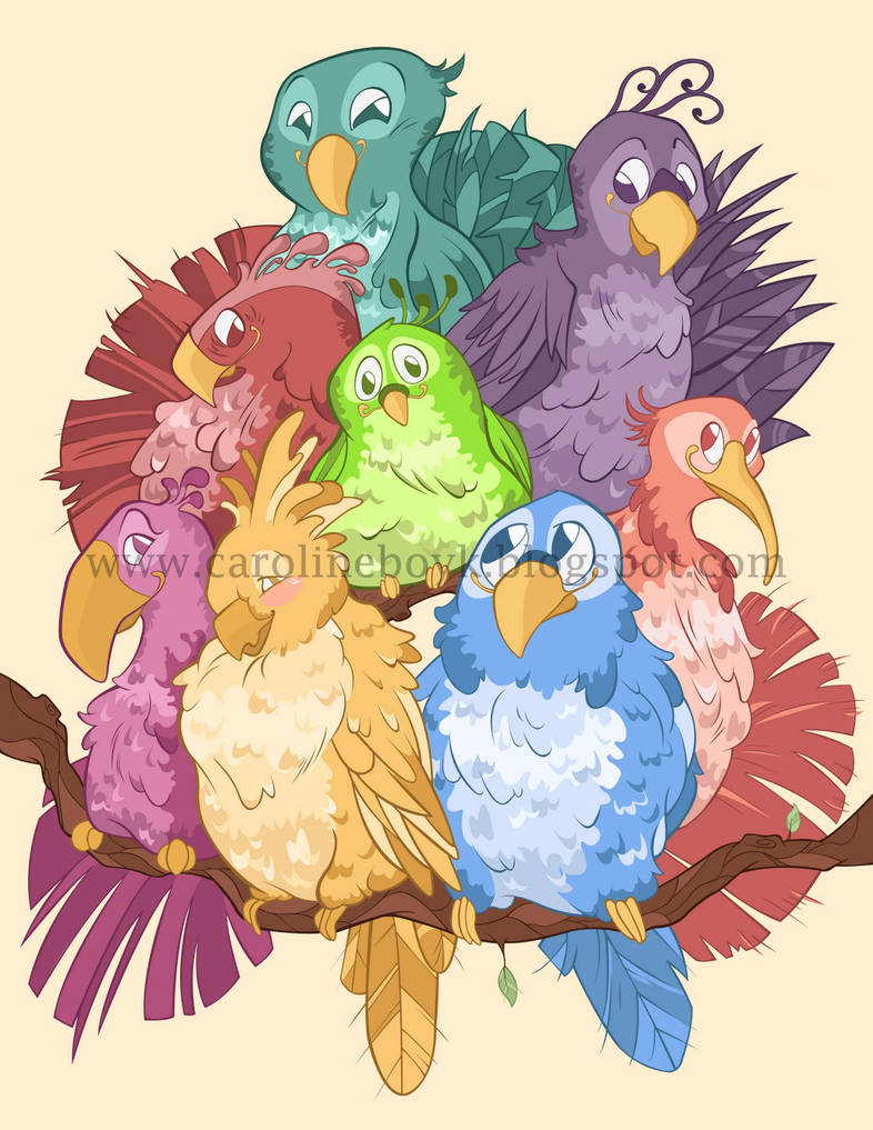 Group Birds by CarolineDoodles