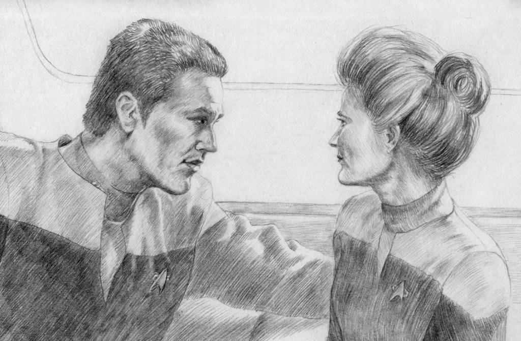 Janeway and Chakotay by MadameManga