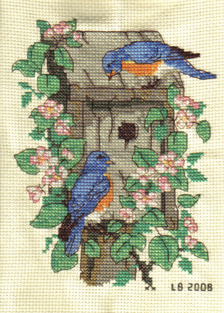 Blue Birds Cross Stitch by mederu69 on DeviantArt