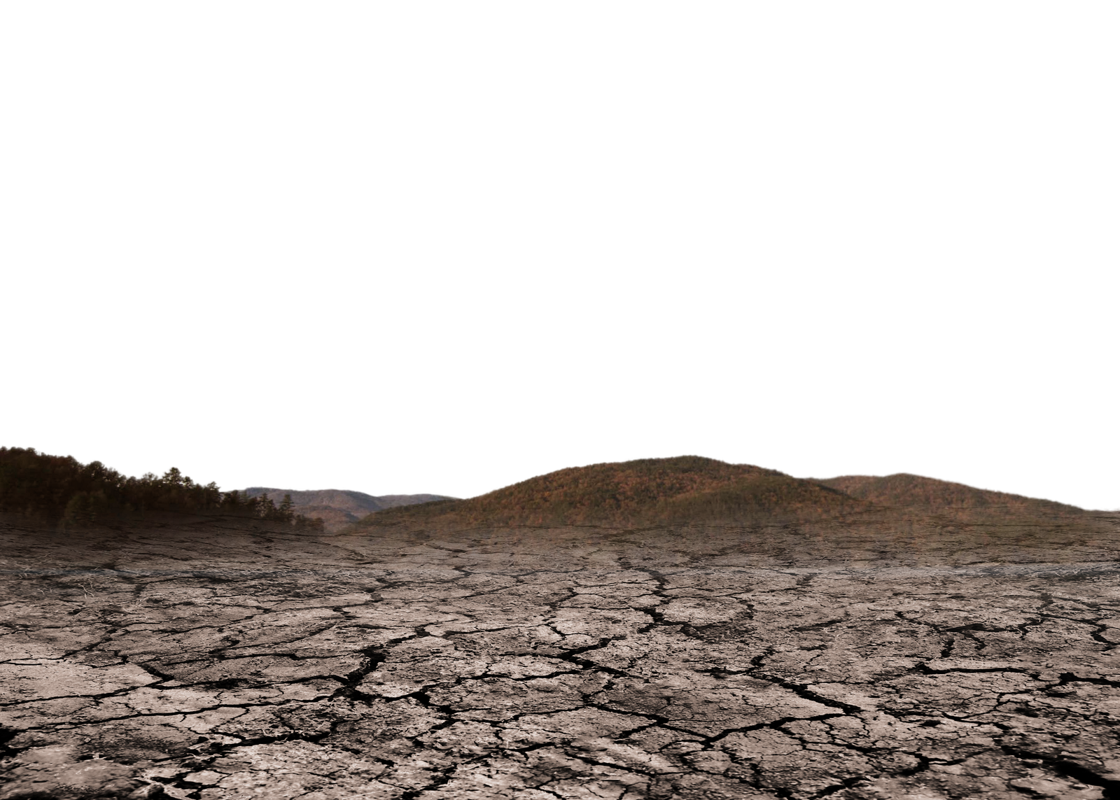 Mountain cracked Earth NO Sky -Brown Stock PNG by annamae22