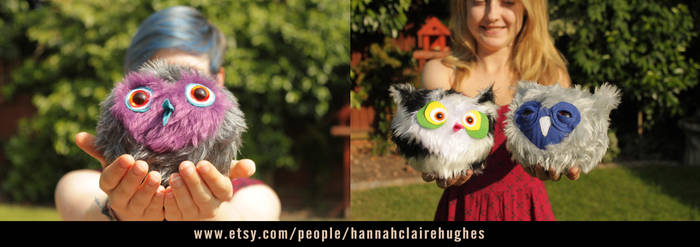 Owl plushies by HCHughes