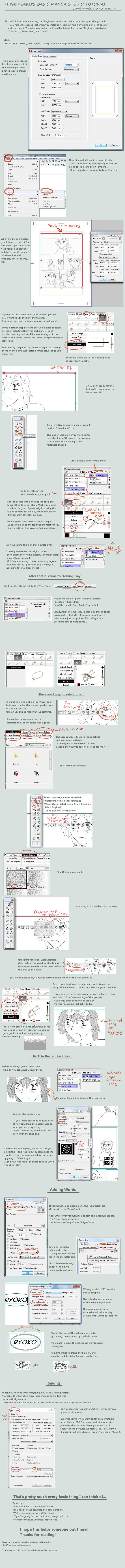 Manga Studio Tutorial: debut 4 by flynfreako