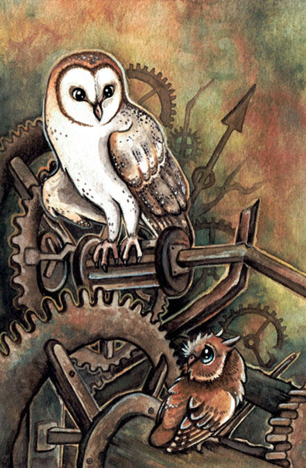 Clock Owls by kiriOkami