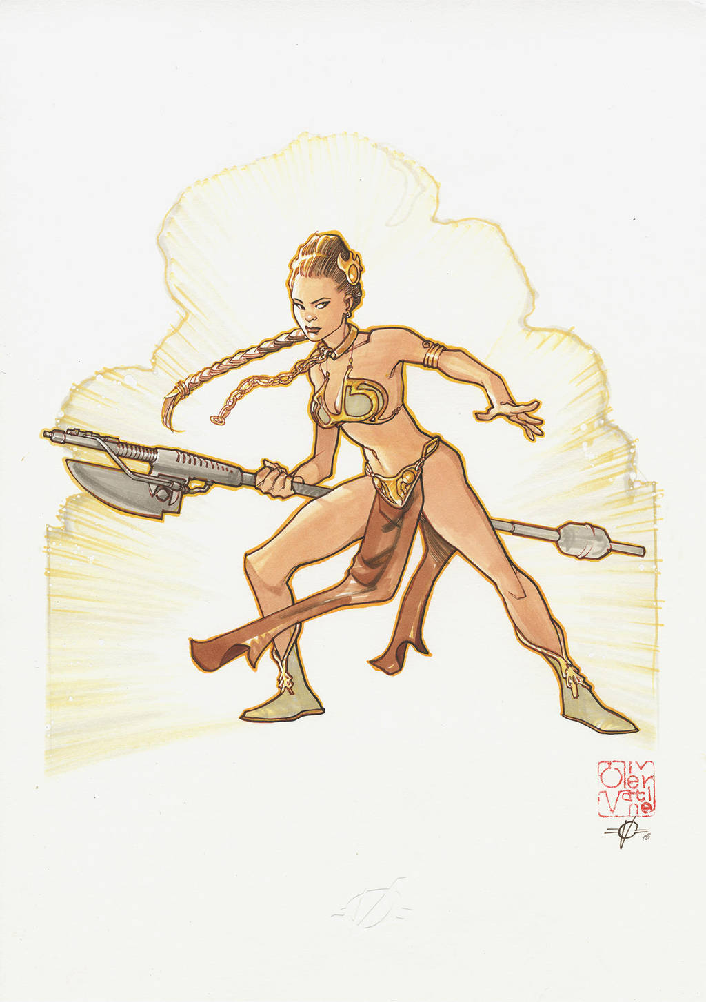 Slave Leia commission by lao-wa