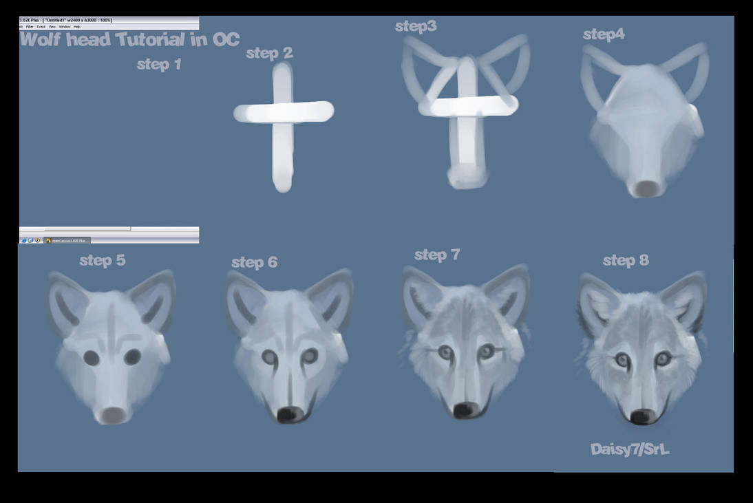 Wolf head tutorial by daisy7