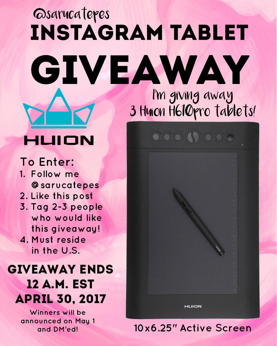 HUION GIVEAWAY ON INSTAGRAM by sarucatepes