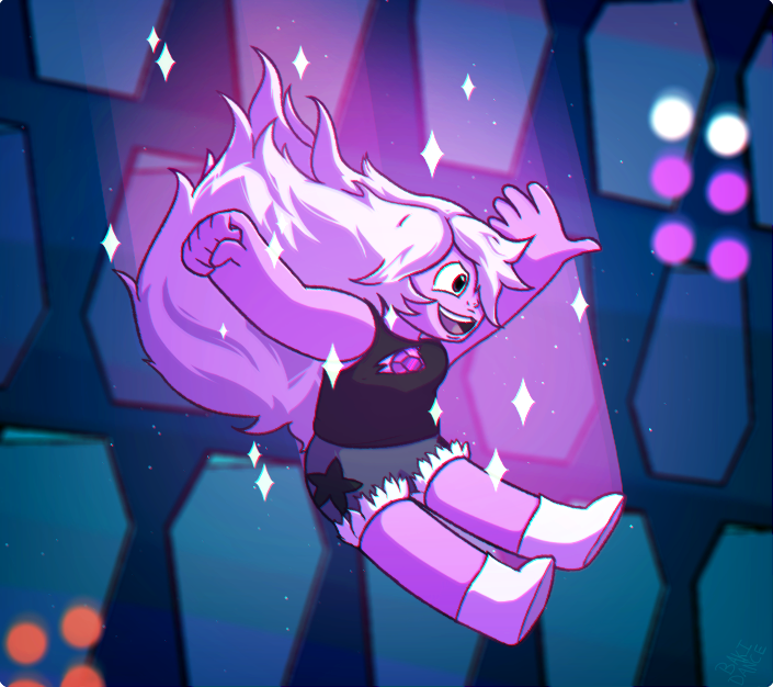 I love her new form so much!! I also REALLY like how this came out (much better than my first Amethyst attempt 3 years ago. fav.me/dcyj5mv ) THE HAIR WAS SO MUCH FUN TO WORK ON.