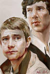 Sherlock Holmes and Doctor Watson by chunkymacaroni