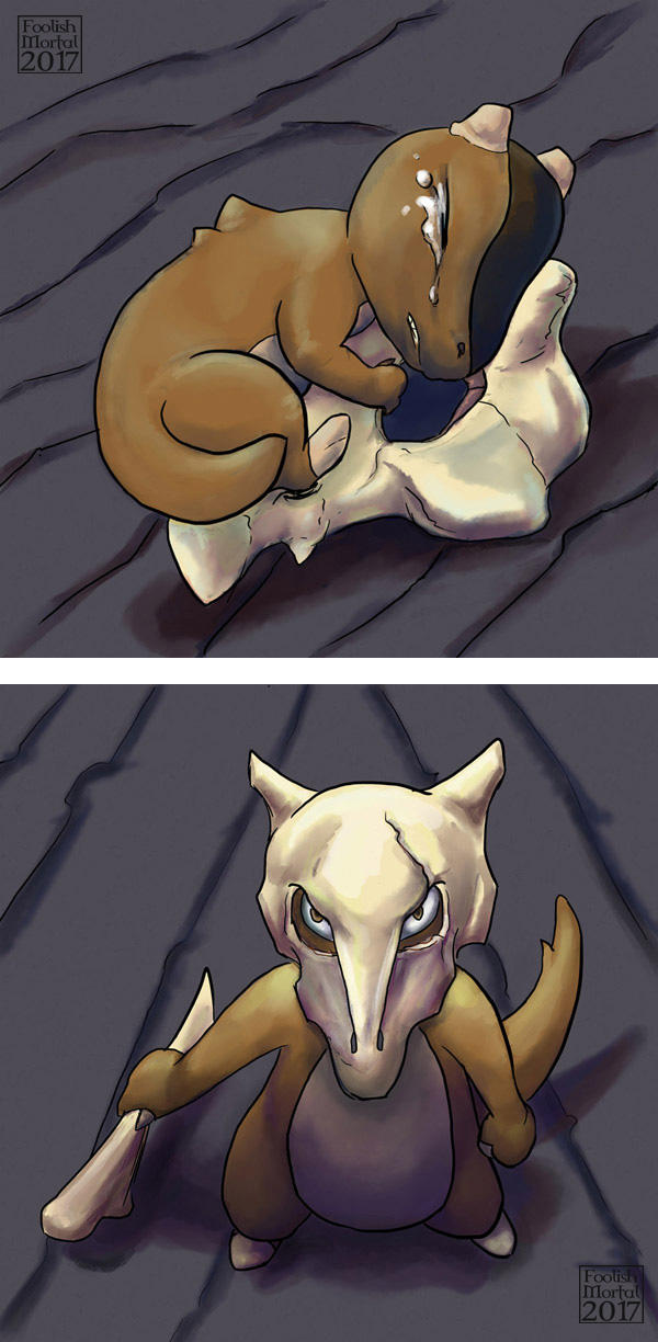 Kanto Pokemon - Cubone and Marowak by lissa-quon