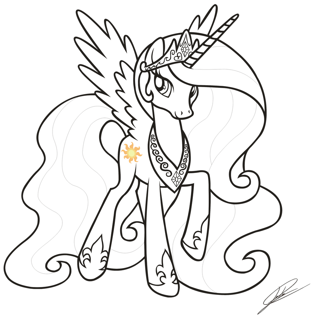 MLP:FiM - Princess Celestia - LineArt by DSonic720 on ...