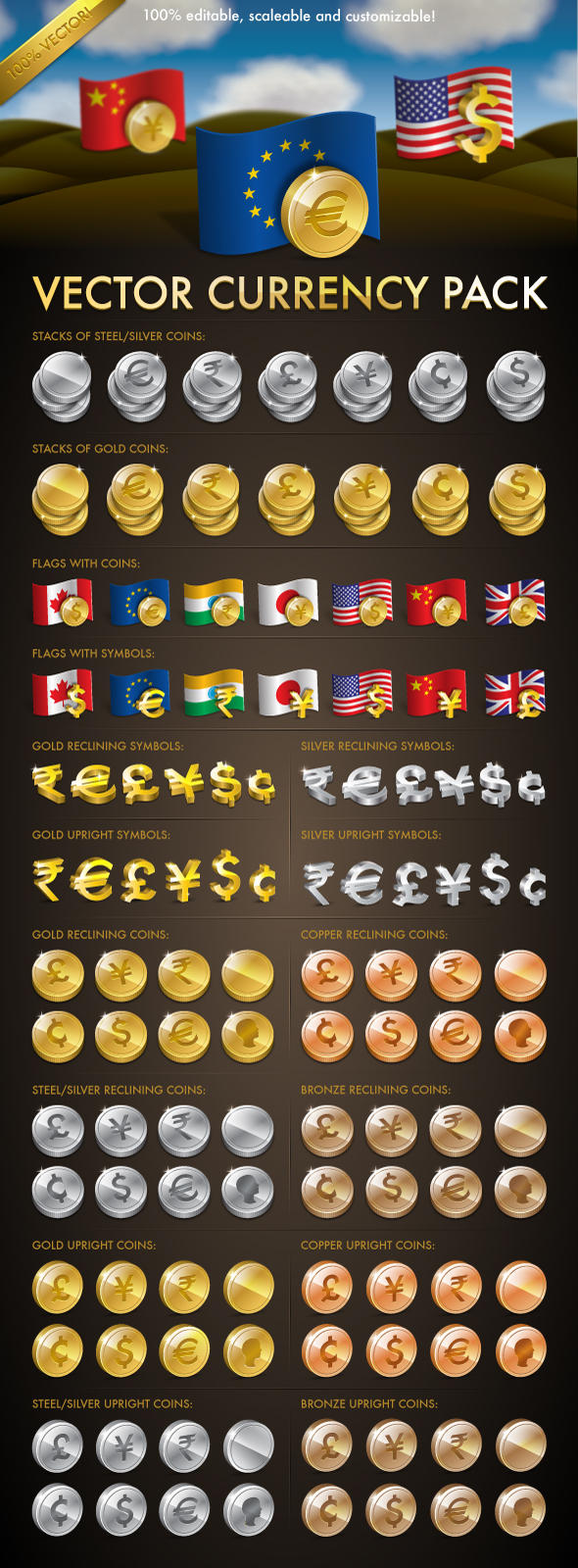 Vector Currency Pack by MelissaReneePohl