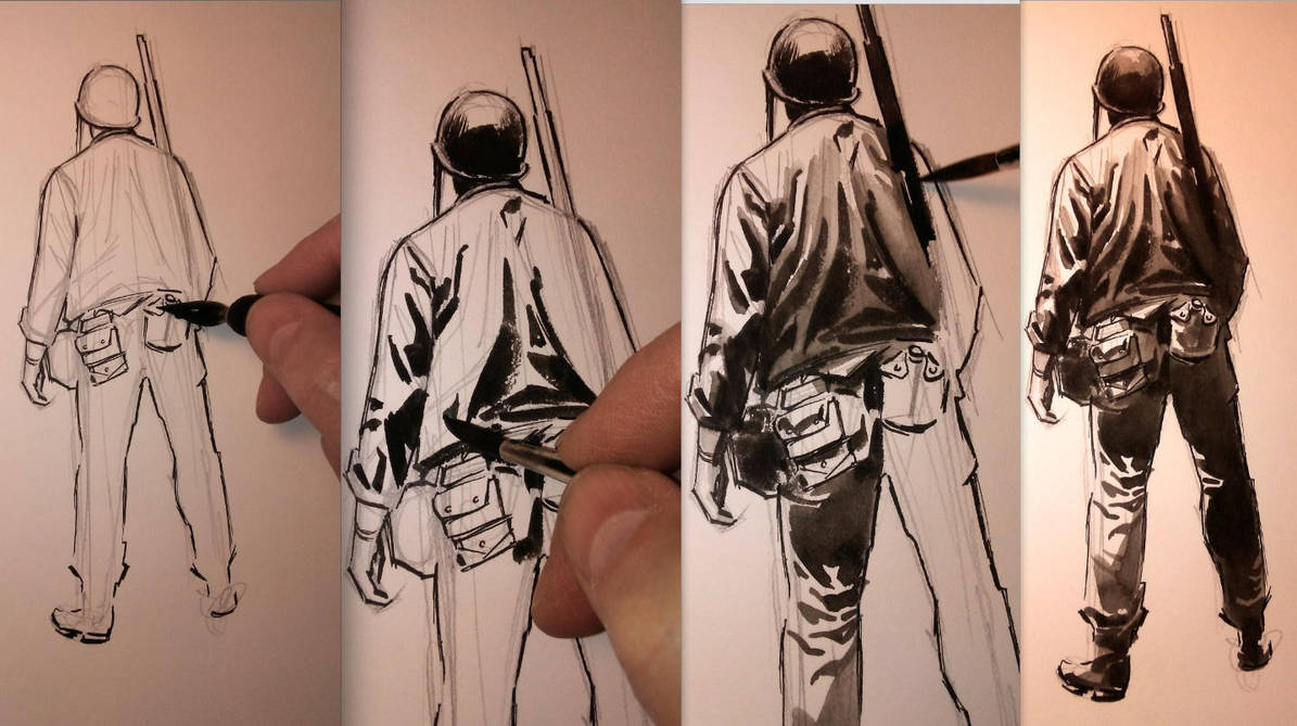 Flying Column Sketch 03 Process by BillReinhold