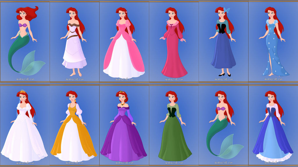 ariel different outfits