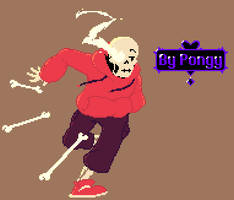 Fxjsxqolpz2z6m Blue get down here rn. https www deviantart com p0ngy art underswap papyrus pixelart 779495285