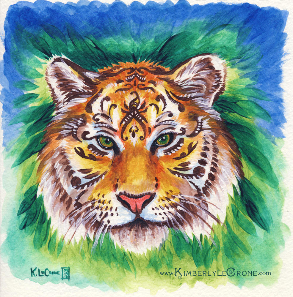 Henna Tigress Painting by Dreamspirit