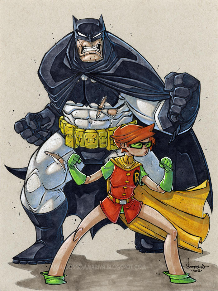 Dark Knight and Robin by Red-J