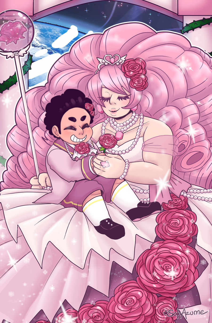 Queen Rose and Prince Steven by SoloAzume