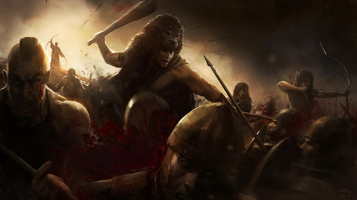 Hercules in Battle by wraithdt