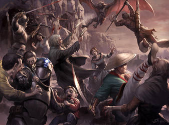 Vampire Hunter Battle by wraithdt