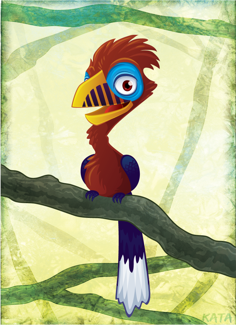 Rufous Necked Hornbill by Kata