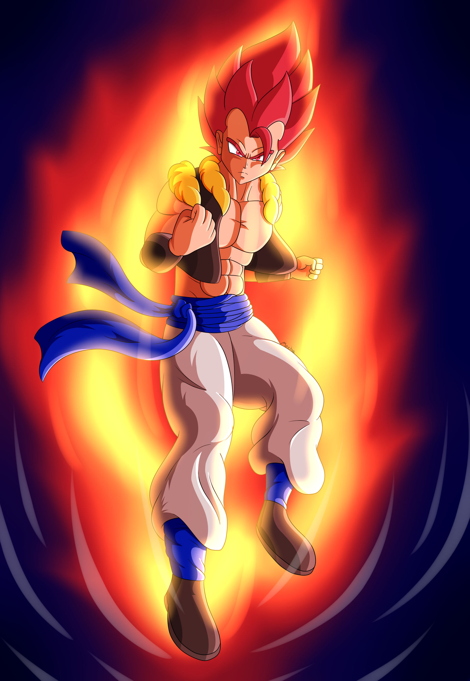 [OC][Fanart] Super saiyan god Gogeta r/dbz