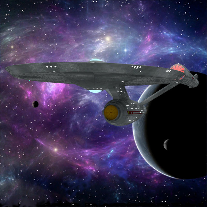 USS Enterprise Leaves Orbit by VanishingPointInc