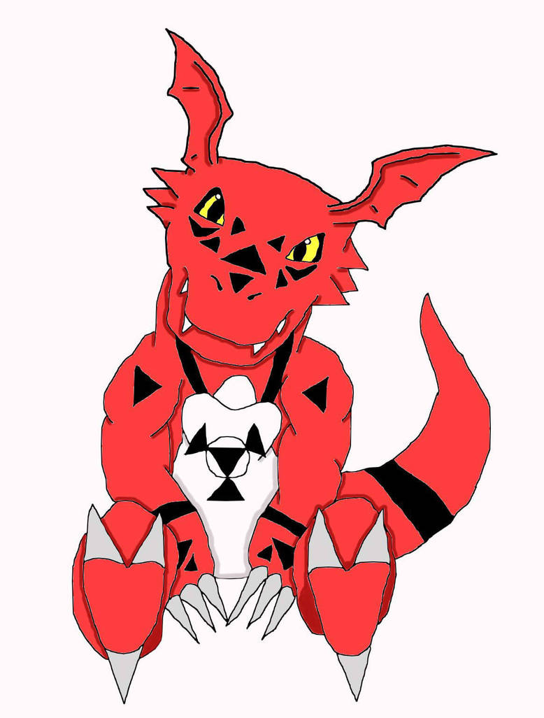 Digimon Guilmon colored by Icedragon300