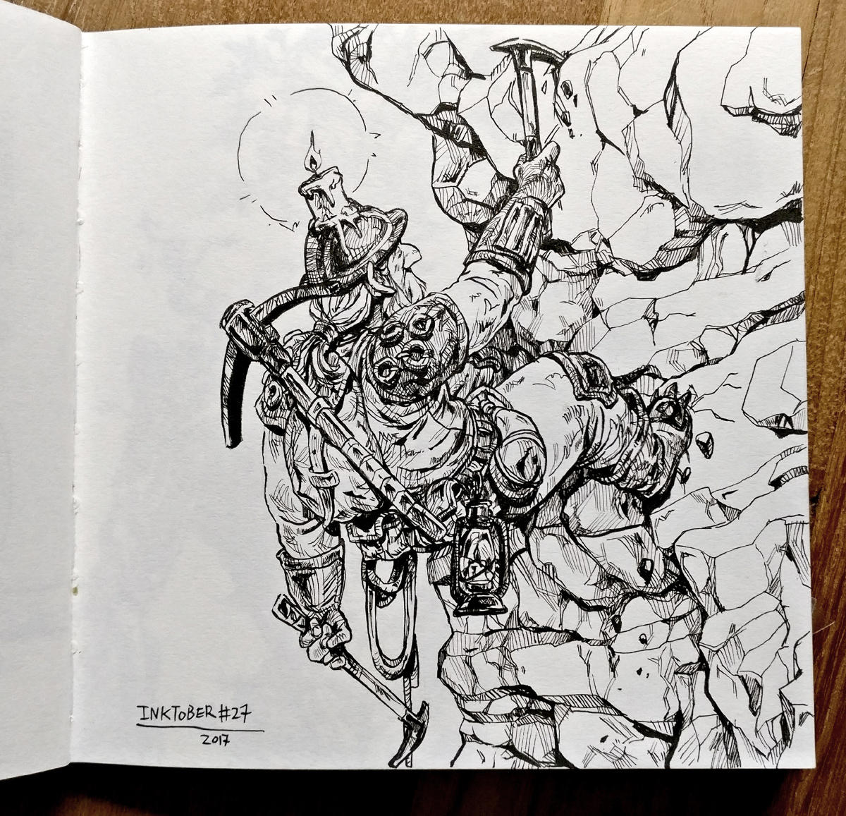 Inktober day 27: Climbing by Jordy-Knoop