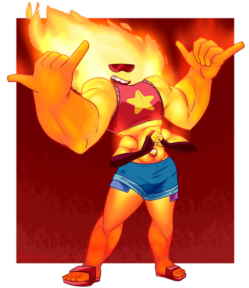 i suppose it’s ironic that a fusion made based on fire is suppose to be like a super cool 90s character xD if you want to interact with me check my tumblr!: artesesarthouse.tumblr.com/