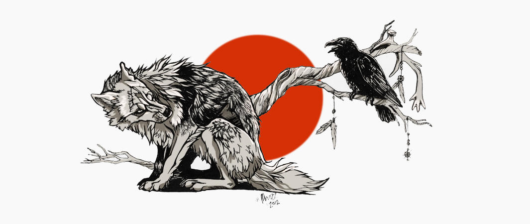 Wolf and Raven by Marzzunny