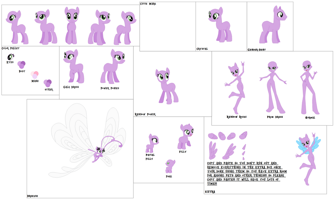 Base MLP MS Reference Sheet By StarLightYT133 On DeviantArt